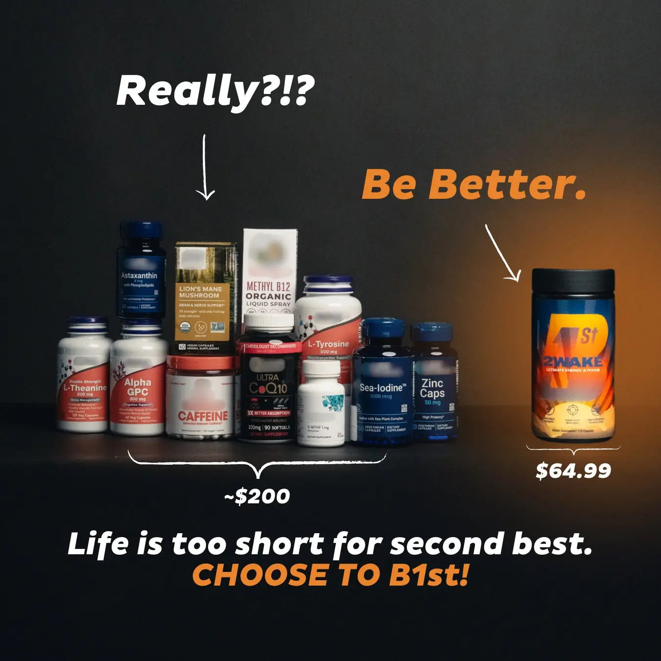 B1st 2WAKE Sample B1st Supplements THIS NOT THAT COMPARISON